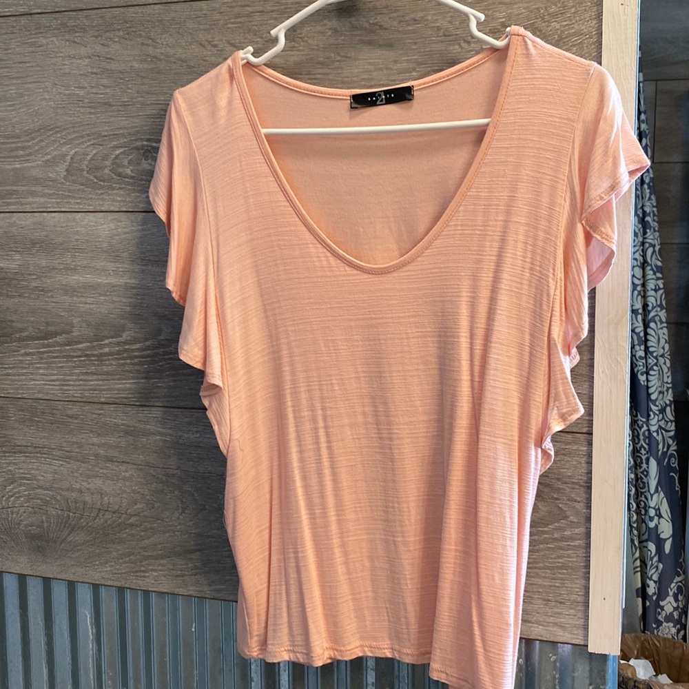 NWOT. Pink ruffle sleeve/tank